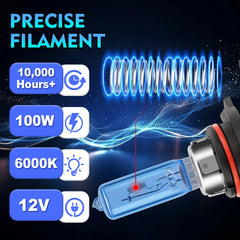2Pcs Xenon Lamps 80000LM Super Bright Halogen Car Headlight 6000K Super White 12V H1 H4 H7 H11 H13 9005 9006 9012 Auto Headlamps
