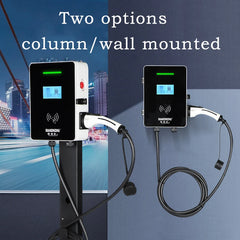 Oem Ac Home Wall Mounted 7kw 11kw 22kw 44kw Wall Box Electric Vehicle Charging Station Ev Charger With Lcd Screen
