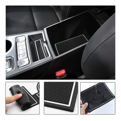 LFOTPP Car Door Groove Mat for Kona EV Kona Elektro 2020 2021 2022 Car Gate Slot Cup Mat Auto Interior Kona EV Accessories 2022