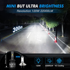BEVINSEE V45 H7 LED CANBUS H4 H11 H1 120W 22000LM High Power Bulbs 9005 HB3 9006 HB4 H8 H9 9012 LED Headlights for Car LED 12V
