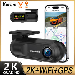 Kocam 2K Dash Cam WiFi Mini Car DVR Camera Auto Night Vision Video Recorder Black Box Support GPS 24H Parking Monitor