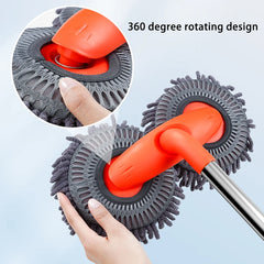 Rotating Three-Section Telescopic Car Wash Mop.Double Head Mop for Car Roof/Window Cleaning Spare mop head 1pcs mop mop handle