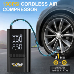 Car Jump Starter With Wireless Tire Inflator Pump Car Tire Wireless Air Pump Inflator For Car Motorcycle Bicycle