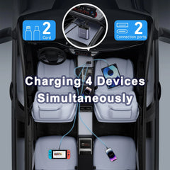 4in1 Retractable Car Charger with USB Roof Star Type-C Cable for iPhone Fast Charging Cigarette Lighter Adapter Starlight Phone