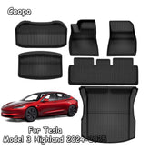 For Tesla New Model 3 Highland 2024-2025 TPE Floor Mats Durable Design Waterproof Luggage Mat Foot Pads Trunk Mats Accessories