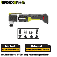 Worx Cordless Oscillating Multi-Tool Brush WE696 BareTool 20v 18000T/min SwingAngle 3.6 Shock Absorbing Share Kress Battery