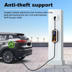 ADPOW Portable 32A Type2 EV Chargers 3Phase 22KW Red 5Pins CEE Plug 5M Cable WIFI APP Control Electric Car Charging Accessories