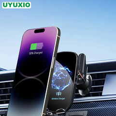 UYUXIO  Wireless Car Charger Air Vent Fast Charging Phone Holder in Car for iPhone 16 Pro Max 15 14 12 13 Samsung Android Phones