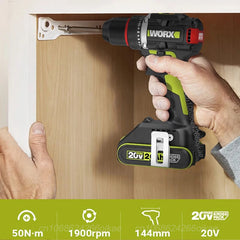Worx WU173 Wireless Dual Speed Drill Rechargeable Brushless 20v 50Nm 1900rpm 18+1 Torque Adjustable Share WORX 5pin Battery
