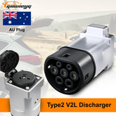 GUWIEYG V2L Discharger AU Plug For Type2 Car Discharger EV Cable Adapter Support MG BYD SAMRT ZEEKR Vehicle to Load Type 2