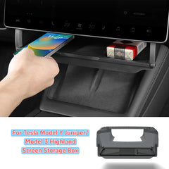 Hidden Storage Organizer Tray for Tesla Model Y Juniper/Model3 Highland Storage Box Under Central Control Screen Box Accessories