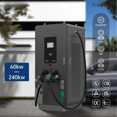 60KW to 240KW New DC EV Charger Station Ethernet/4G/WiF APP Control Floor Mounted DC Electric Car Charging Piles IP55