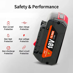 For Bosch 18V Professional System Power Tools BAT609 BAT618 GBA18V80 ProCORE 18V 12.0Ah Replacement Battery, 18650 Li-Ion🌭