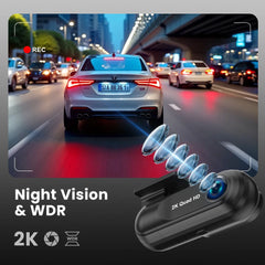 Kocam 2K Dash Cam WiFi Mini Car DVR Camera Auto Night Vision Video Recorder Black Box Support GPS 24H Parking Monitor