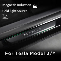 Wireless LED illuminated Pedal Car Door Sills Protector For Tesla Model 3 Y Door Edge Protectors MODEL 3 ACCESSORI