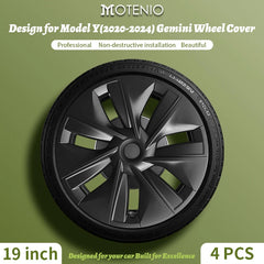 4PCS for Tesla Model Y 2020-2024 Vehicle Full Coverage Gemini Wheel Cover Placement Hubcap 19 Inch Automobile Accessories
