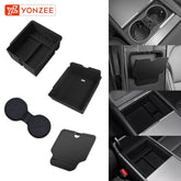 YZ For Tesla Model 3 Y Highland Juniper 2021-2025 Storage Box Center Armrest Hidden Box Cup Holder Organizer Car Accessories