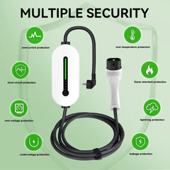 16A Type2 EV Chargers 1Phase 3.5KW Touchscreen Button Control Box GB/T Type1 J1772 Socket 5M Cable EV Charging Accessories