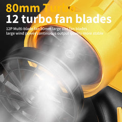 Dewalt Brushless Cordless Air Blower 30000RPM Turbo Fan Handheld Violent Fan Dryer 20V Rechargeable Dust Blowing Tool