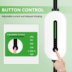 16A Type2 EV Chargers 1Phase 3.5KW Touchscreen Button Control Box GB/T Type1 J1772 Socket 5M Cable EV Charging Accessories