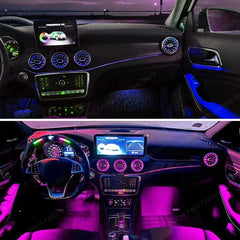 12/64 Colors Ambient Light for Mercedes-Benz A CLA GLA W176 W117 W156 Turbine Air Vent Ambient Light Kit Colors Vents Car Parts