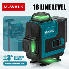 4D Laser Level 16 Lines Horizontal And Vertical With Remote Control Green 360°Self-leveling Laser Levels For Makita Battery Pin