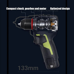 Worx 12v Cordless Electric Drill WU135 Brushless 50Nm 1 Smart Clucth Auto Stop and 2 Speed Adjustable Univeral 12V Paltform