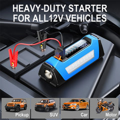 8000a Amp 200 Psi Car Jumper Multi Function 12v Battery Booster Capacitor Auto Compressor Power Bank Jump Starter With Air Pump