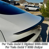 For Tesla New Model Y 2025 Juniper Performance ABS Carbon Fiber Wings Spoiler Model 3 2023-2025 Highland Exterior Accessories