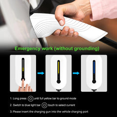 16A Type2 EV Chargers 1Phase 3.5KW Touchscreen Button Control Box GB/T Type1 J1772 Socket 5M Cable EV Charging Accessories