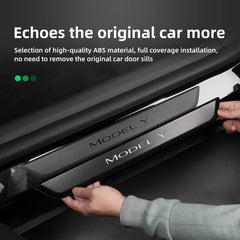 Wireless LED illuminated Pedal Car Door Sills Protector For Tesla Model 3 Y Door Edge Protectors MODEL 3 ACCESSORI