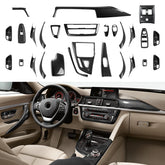 For BMW F30 F31 F34 3GT F32 F33 F36 Center Console Dashboard Gear Shifter Panel Car Trim Accessories, Carbon Fiber ABS Sticker