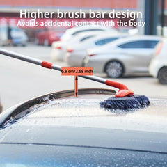 Rotating Three-Section Telescopic Car Wash Mop.Double Head Mop for Car Roof/Window Cleaning Spare mop head 1pcs mop mop handle