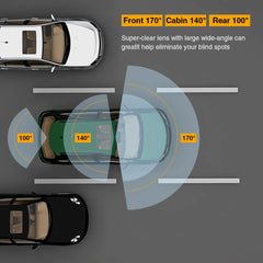 Dash Cam Car DVR 1080P Dashcam for car surveillance camera Automobiles 3 Lens Front Rear Interior Vehicle Video Drive Recorder