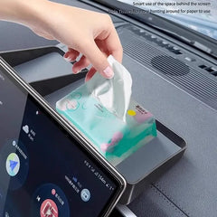 For BYD Song Plus DMi EV 2022-2025 Instrument Panel Storage Box Navigation Screen Back Storage Tray Car Organizer Accessories