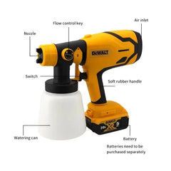 DEWALT Cordless Electric Spray Gun Portable High Power Paint Sprayer for Auto Furniture Coating Airbrush Compatible with Battery