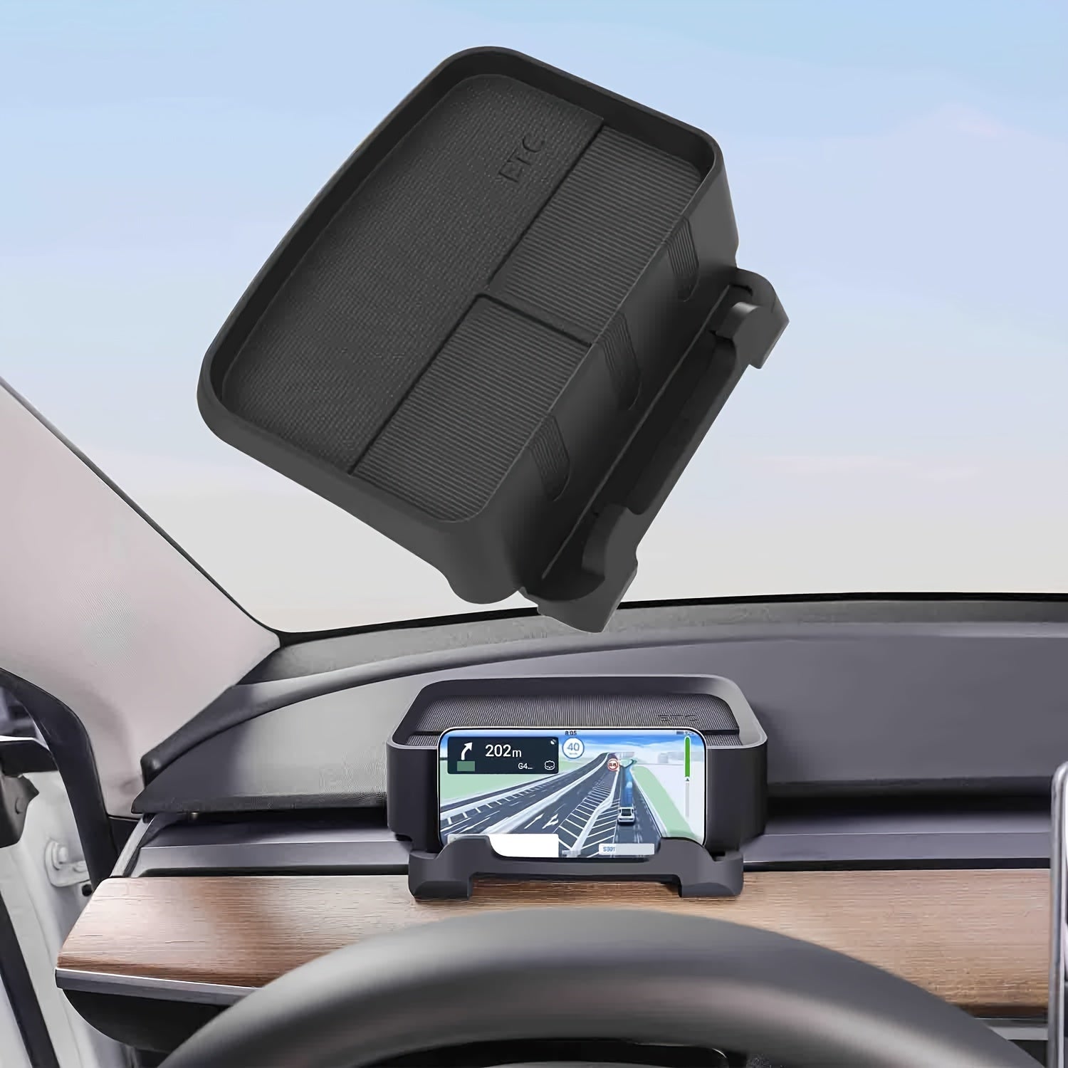 Topfit for Tesla Model 3 Y Instrument Panel Tray Organizers Phone Holder Sunglasses Mount for Tesla Model 3 Y Accessories