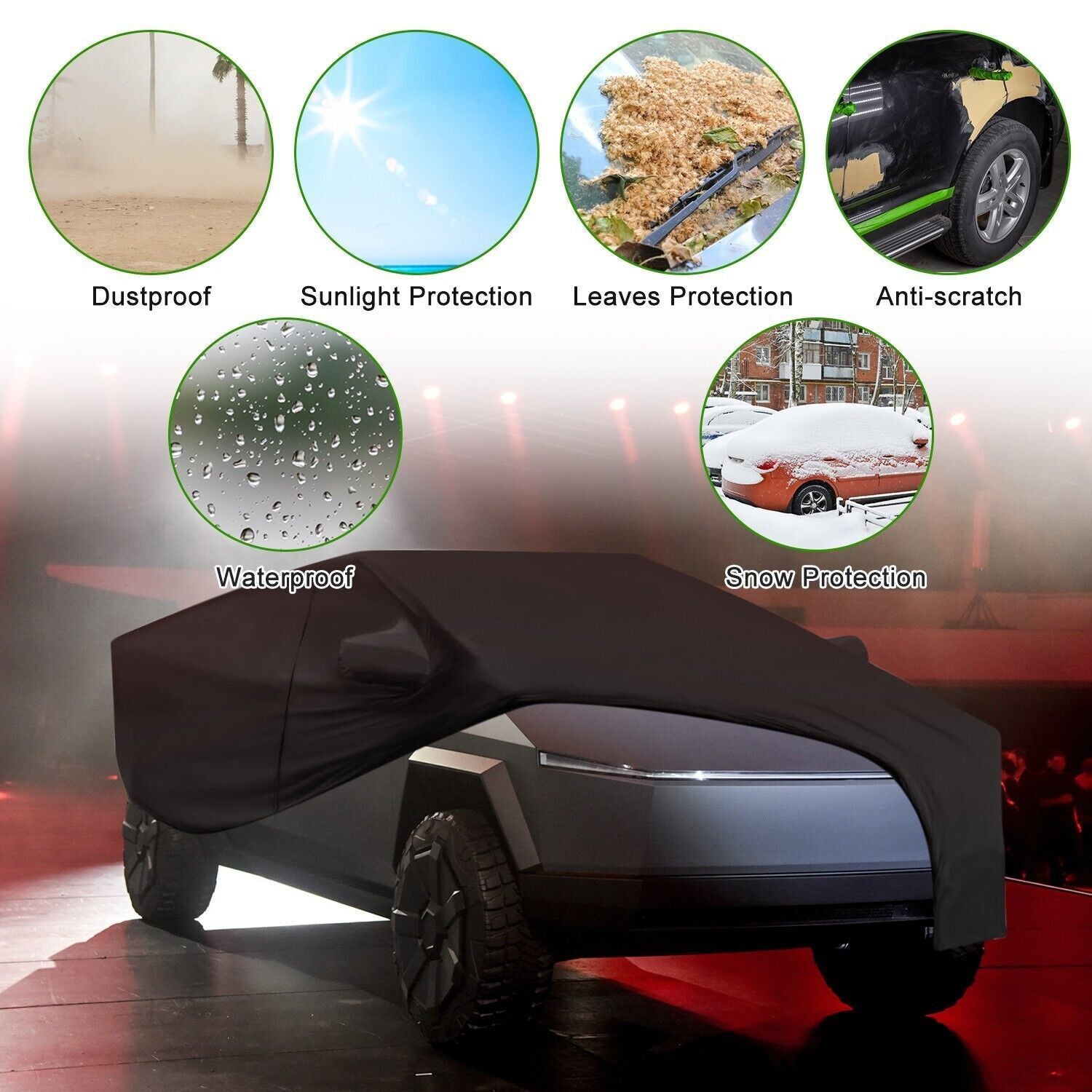 All-Weather Waterproof Protection - UV, Snow, & Rain Defender - Custom Fit for Applicable to Tesla Cybertruck Car cover