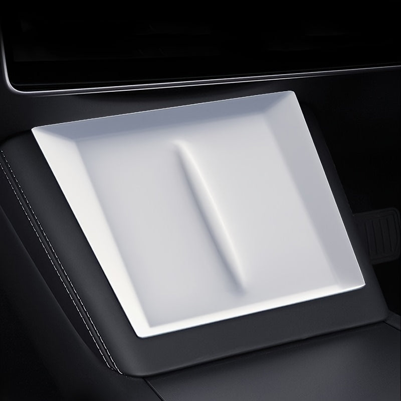 Wireless Silicone Charging Pad for Tesla Model 3 Highland 2023-2024, Carbon Fiber Pattern Charging Pad for Center Console, Wireless Charging Phone Pad, Silicone Cover for Wireless Charging Plate, Car Interior Accessories
