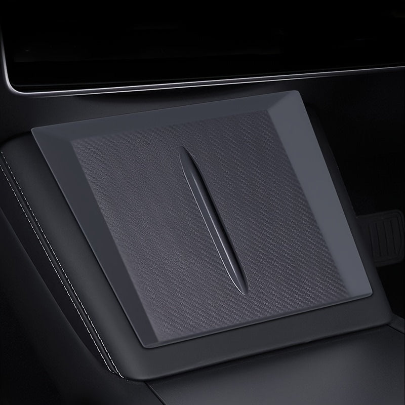 Wireless Silicone Charging Pad for Tesla Model 3 Highland 2023-2024, Carbon Fiber Pattern Charging Pad for Center Console, Wireless Charging Phone Pad, Silicone Cover for Wireless Charging Plate, Car Interior Accessories