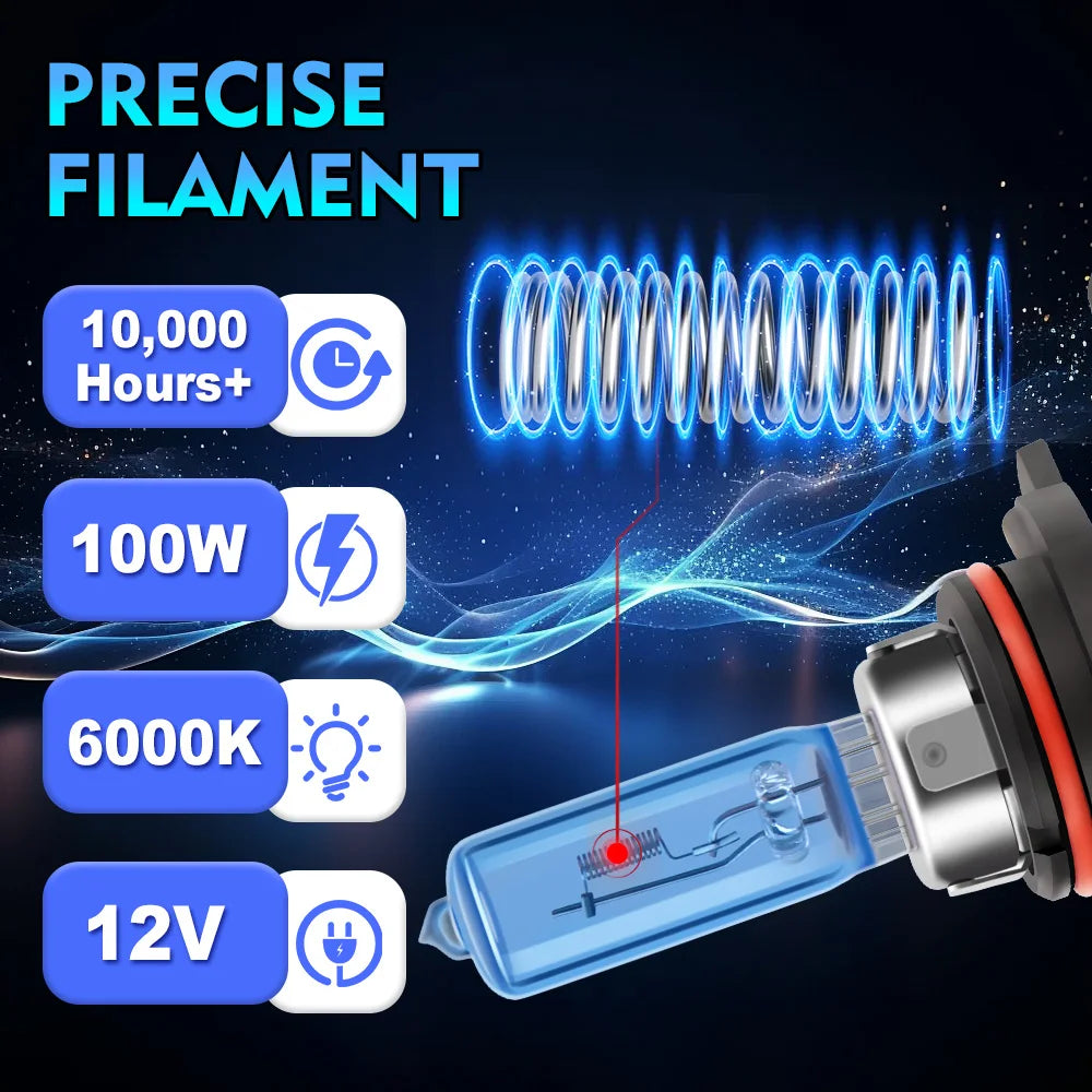 2Pcs Xenon Lamps 80000LM Super Bright Halogen Car Headlight 6000K Super White 12V H1 H4 H7 H11 H13 9005 9006 9012 Auto Headlamps