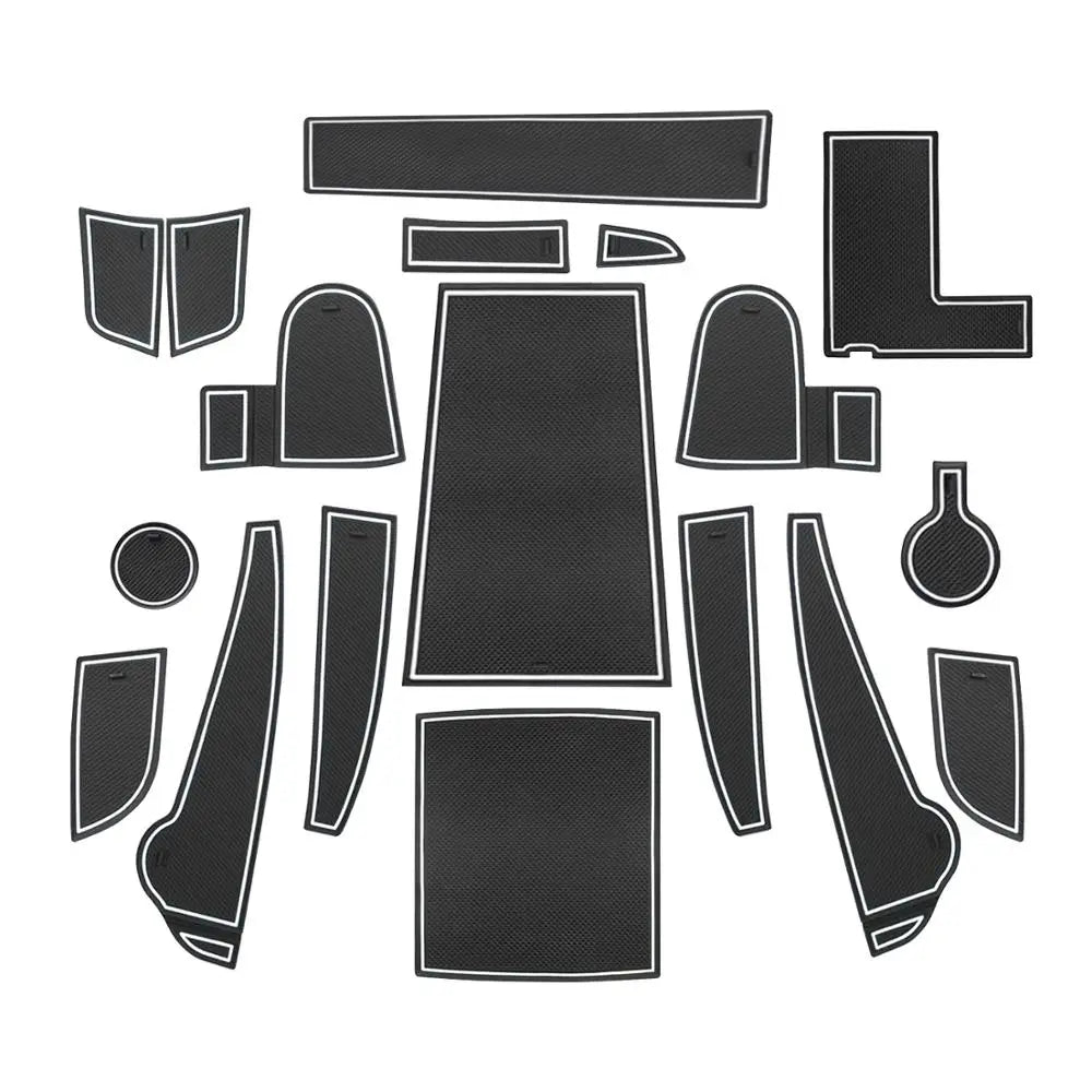 LFOTPP Car Door Groove Mat for Kona EV Kona Elektro 2020 2021 2022 Car Gate Slot Cup Mat Auto Interior Kona EV Accessories 2022