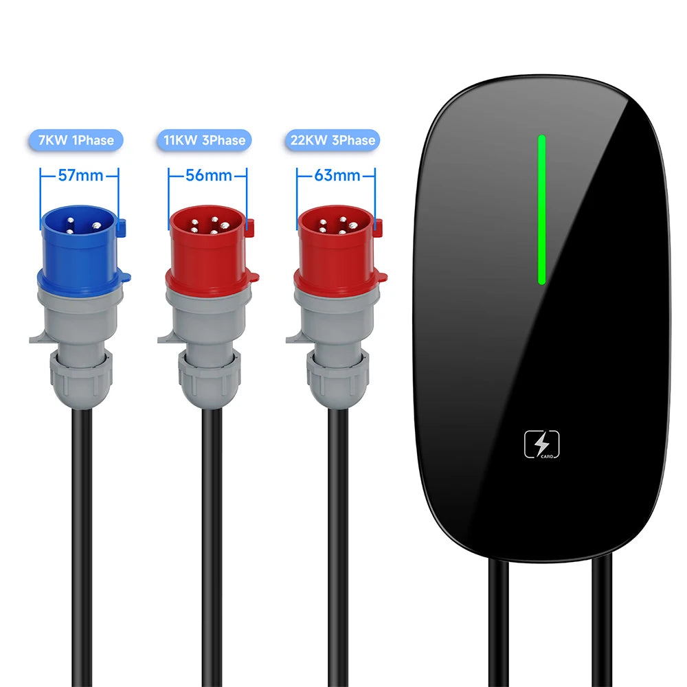 OEM 22KW 32A/16A Wall-Mounted EV Charger 7KW 11kW Type 2 WiFi  App OCPP Home Use AC Charging Station Fast Charging for EV