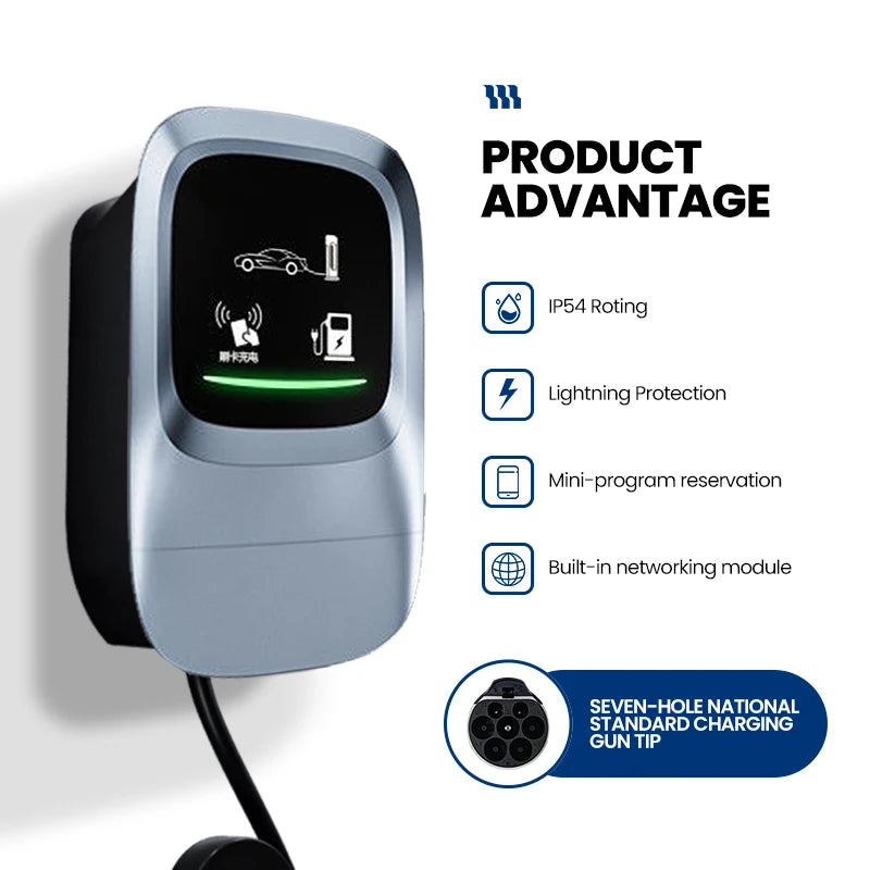 APP Electric Car Charger 7kw 11kw Type 2 EV Charging Station CCS GB Interface 16A/32A Rated  5m Cable Fast Charging Wallbox
