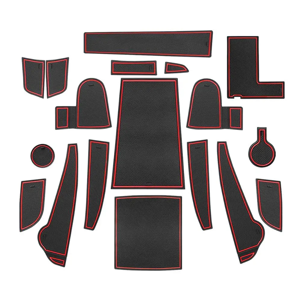 LFOTPP Car Door Groove Mat for Kona EV Kona Elektro 2020 2021 2022 Car Gate Slot Cup Mat Auto Interior Kona EV Accessories 2022