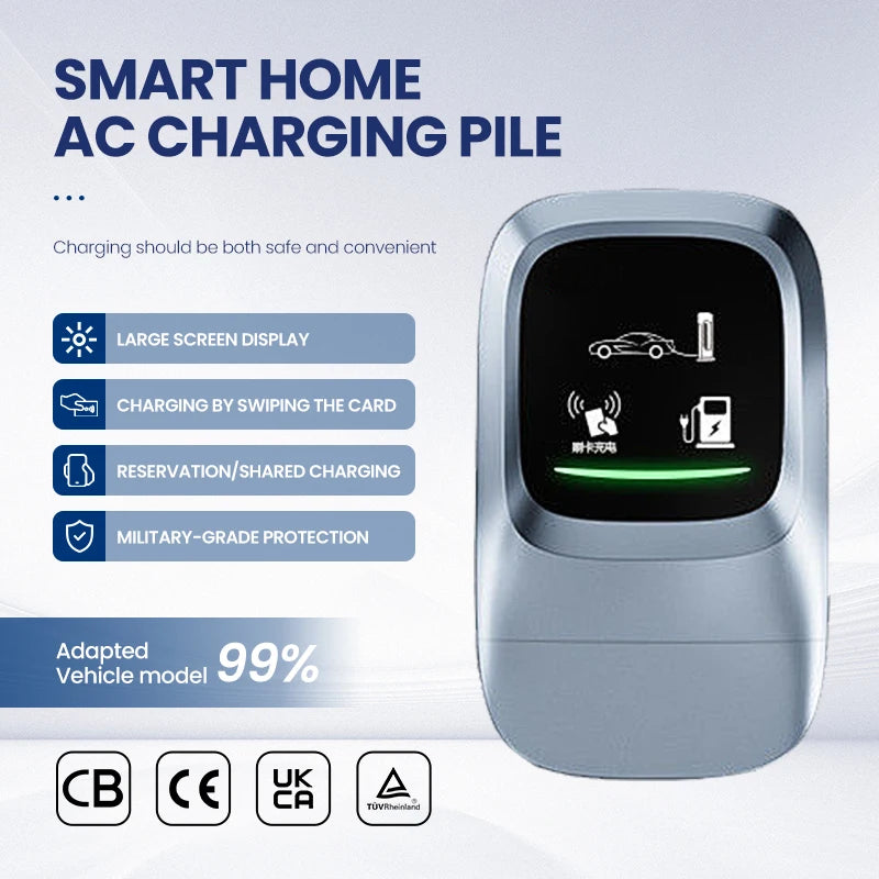 APP Electric Car Charger 7kw 11kw Type 2 EV Charging Station CCS GB Interface 16A/32A Rated  5m Cable Fast Charging Wallbox