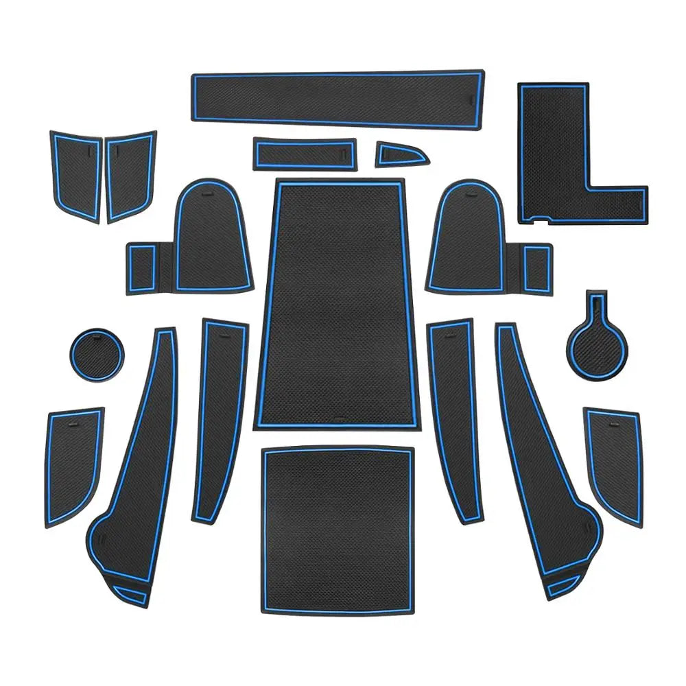 LFOTPP Car Door Groove Mat for Kona EV Kona Elektro 2020 2021 2022 Car Gate Slot Cup Mat Auto Interior Kona EV Accessories 2022