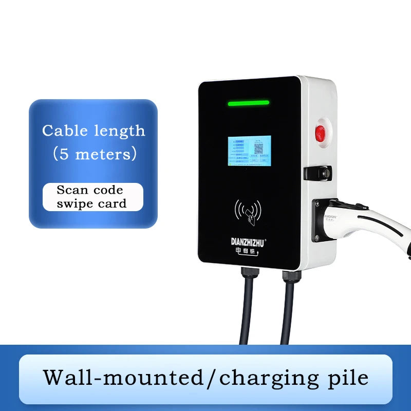 Oem Ac Home Wall Mounted 7kw 11kw 22kw 44kw Wall Box Electric Vehicle Charging Station Ev Charger With Lcd Screen