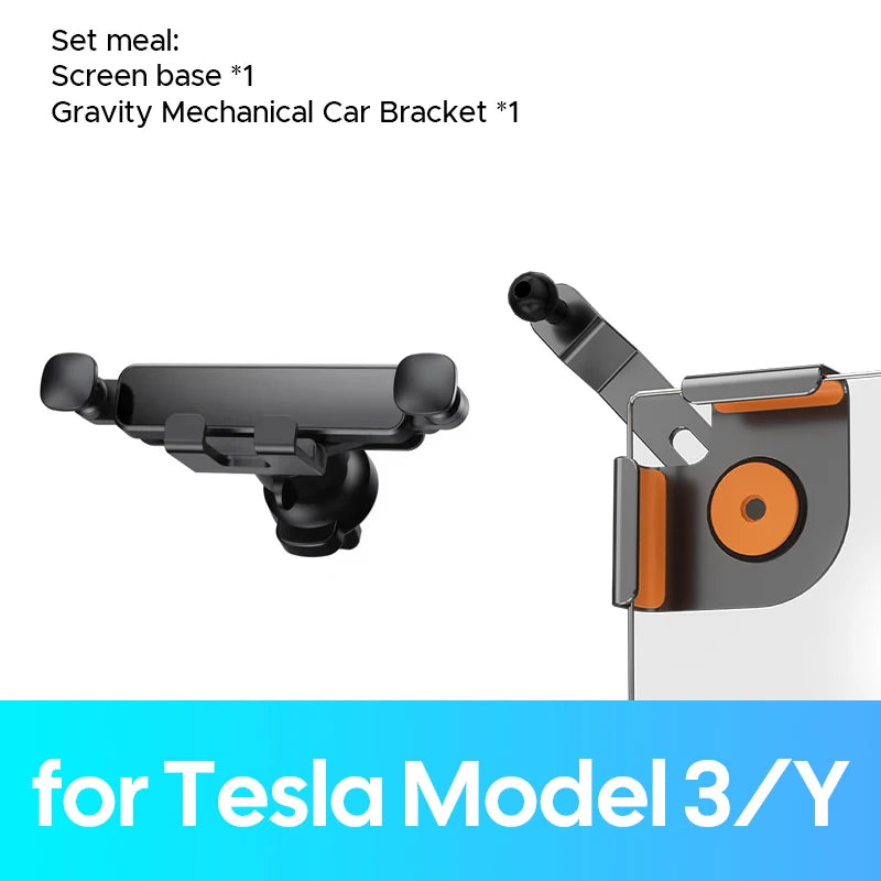 Tesla Model Y 2025 Launch Aluminum Car Phone Holder with Magnetic Wireless Charger - kingpowerauto
