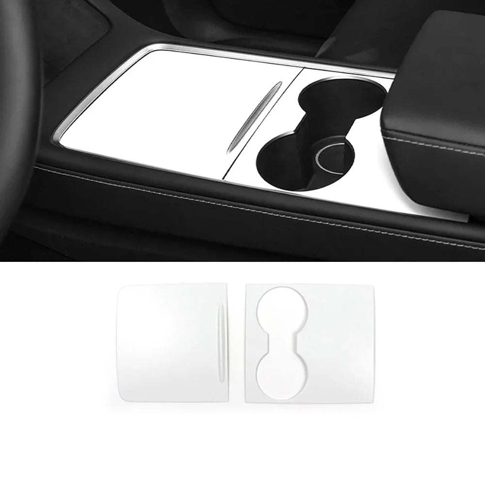 ABS White Center Console Wrap Cover Kit Dashboard Armrest Cover Door Side Trim Interior Suit for Tesla Model Y 3 Accessories